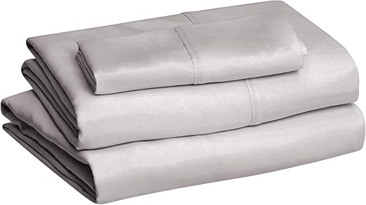 Amazon Com Amazonbasics Lightweight Super Soft Easy Care Microfiber Sheet Set With 16 Deep Pockets Twin Dark Grey Home Kitchen