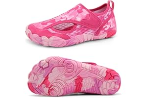 XIHALOOK Water Shoes for Kids Boys Girls Wide Toe Barefoot Quick Dry for Beach Swim Pool Surf Aqua Sports