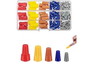 102 Pcs Premium Spring Wire Connectors Set - Screw Terminals & Twist Nuts Caps, High-Strength Nylon & Metal Spring for Home/A