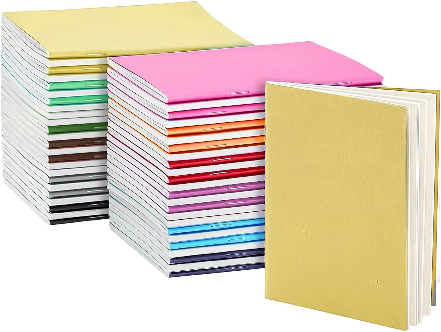 48 Pack Small Pocket Notebook, Mini A6 Notebook Bulk Travel Diary Notebook Notepad Set Colorful Notebook, 9 x 14 cm, Lined Paper for Students Writing Memos Diary Traveler Supplies Making Plans