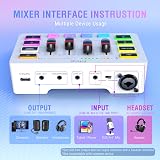 FIFINE SC3 White Audio Interface with RGB Lights Four Channel XLR Mic Input view 4