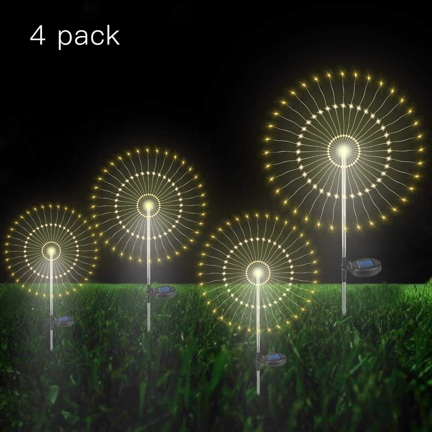 Amazon Com Outdoor Solar Garden Lights Warm Color Solar Powered