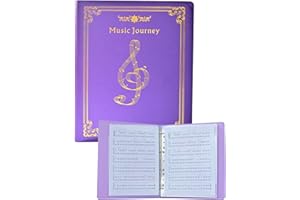 XMLINPER Sheet Music Folder, Choir Holder, Sheet Music Organizer, Sheet Music Binder, for Choir Singer, Stage Performance Letter Size Music Binder 40 Pages Capacity Writable Choir Folder (Purple)