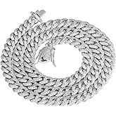 PY BLING 8mm Cuban Link Chain for Men Iced Out Miami Cuban Necklace/Bracelet 14K Gold White Gold plated 5A+ Zicron Luxury Bling Diamond Hip Hop Jewelry For Men Women
