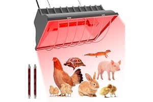 UTFFEDY UTFEEDY Chicken Coop Heater, Aluminum Brooder Heater Lamp for 30 Chicks or Duckling, 250 Watts Heating Plate Lamp Warmer with Adjustable Temperature & 8 feet Iron Chain for Amphibians, Livestock, Pets