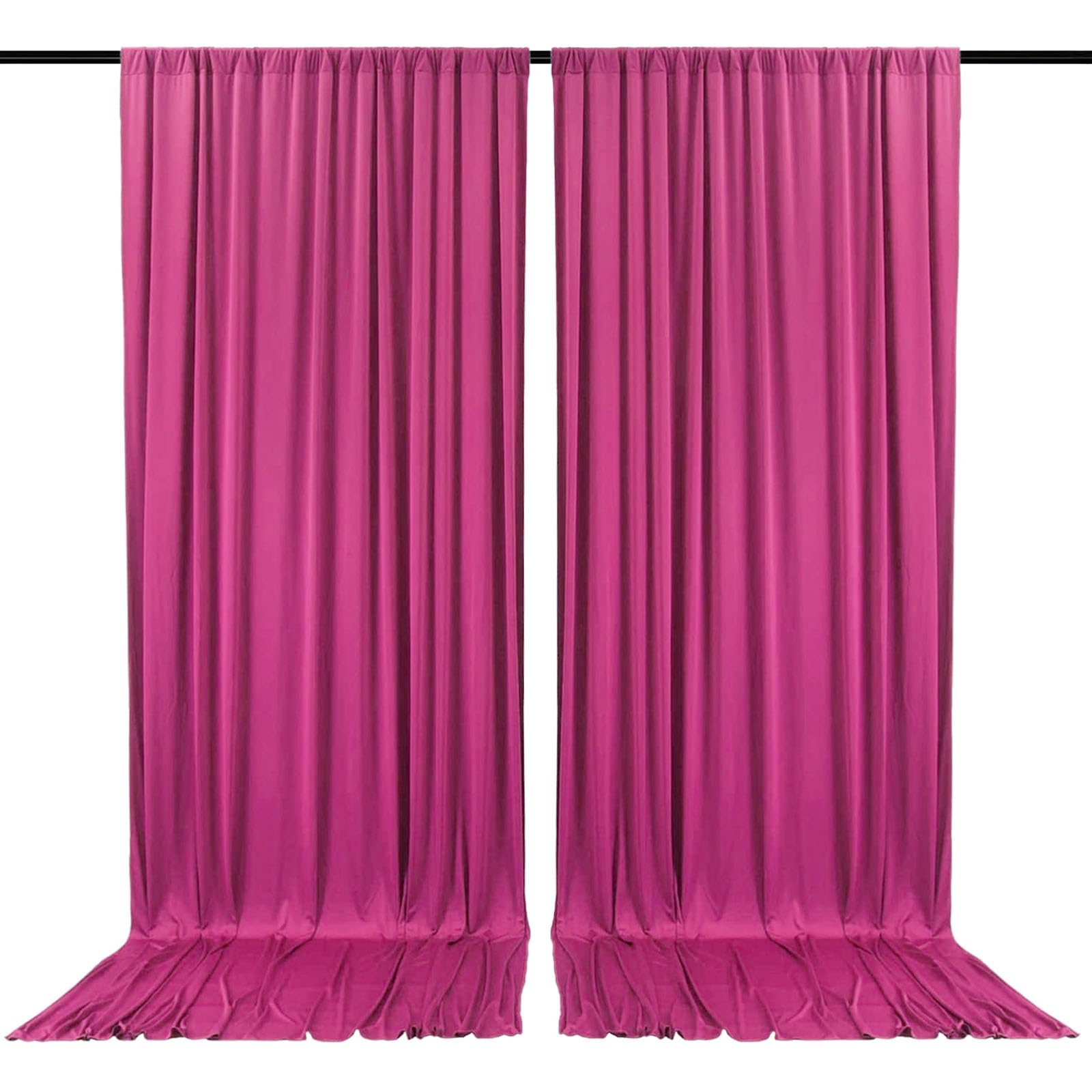 Photo 1 of 2 Panels Fuchsia Backdrop Curtain, 10 x 7 Feet Background Curtains for Parties, Weddings, Baby Showers, Bachelorette Halloween, Christmas Birthday Party Photoshoot Backdrop Curtains Decorations