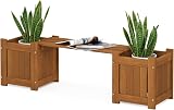 Furinno FG20464 Hardwood Mini Planter Box Meranti Natural 26.16 x 100.33 x 29.72