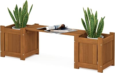 Furinno FG20464 Hardwood Mini Planter Box Meranti Natural 26.16 x 100.33 x 29.72