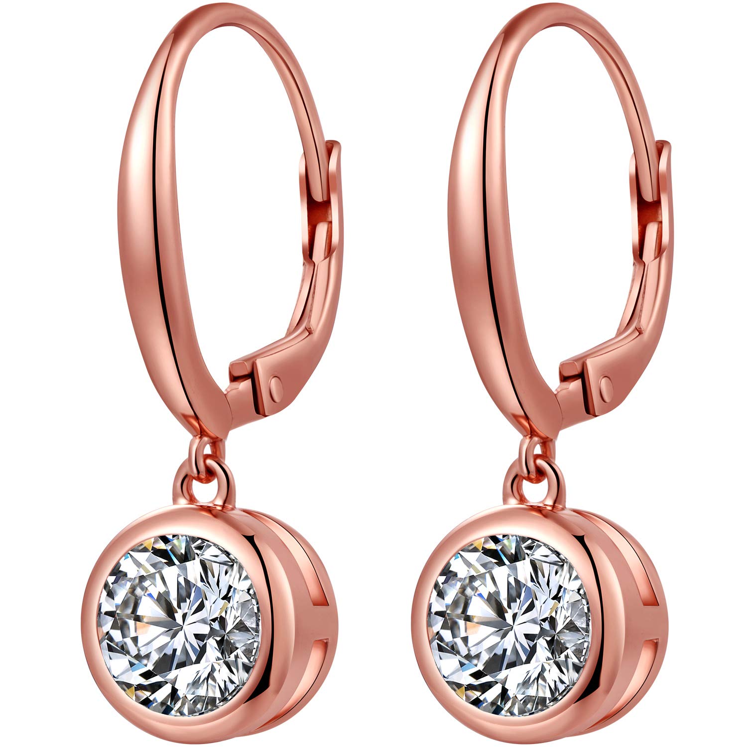 Sterling Silver Halo Diamond Stud Earrings - Cubic Zirconia Option - Men's & Women's Stud Earrings