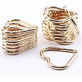 MOTOFITOOL 16-Pack Gold Heart Carabiner Clips, Cute Keychain Accessories for Backpacks & Hiking Gear, Aluminum Alloy Spring Snap Hook(Lightweight, Bulk Value Set)