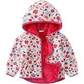 YJBQ Toddler Girl Fleece Jacket with Hood Warm Zip Up Coat for Fall Winter & Spring Lightweight Soft Outerwear for 1-6 Years
