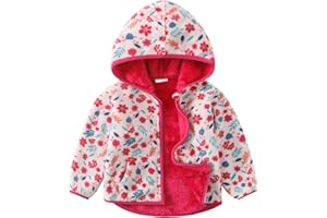 YJBQ Toddler Fleece Jacket with hood Kids Boys Girls Baby Coat For Fall Winter Spring Thick Warm Outerwear 1-6 Years