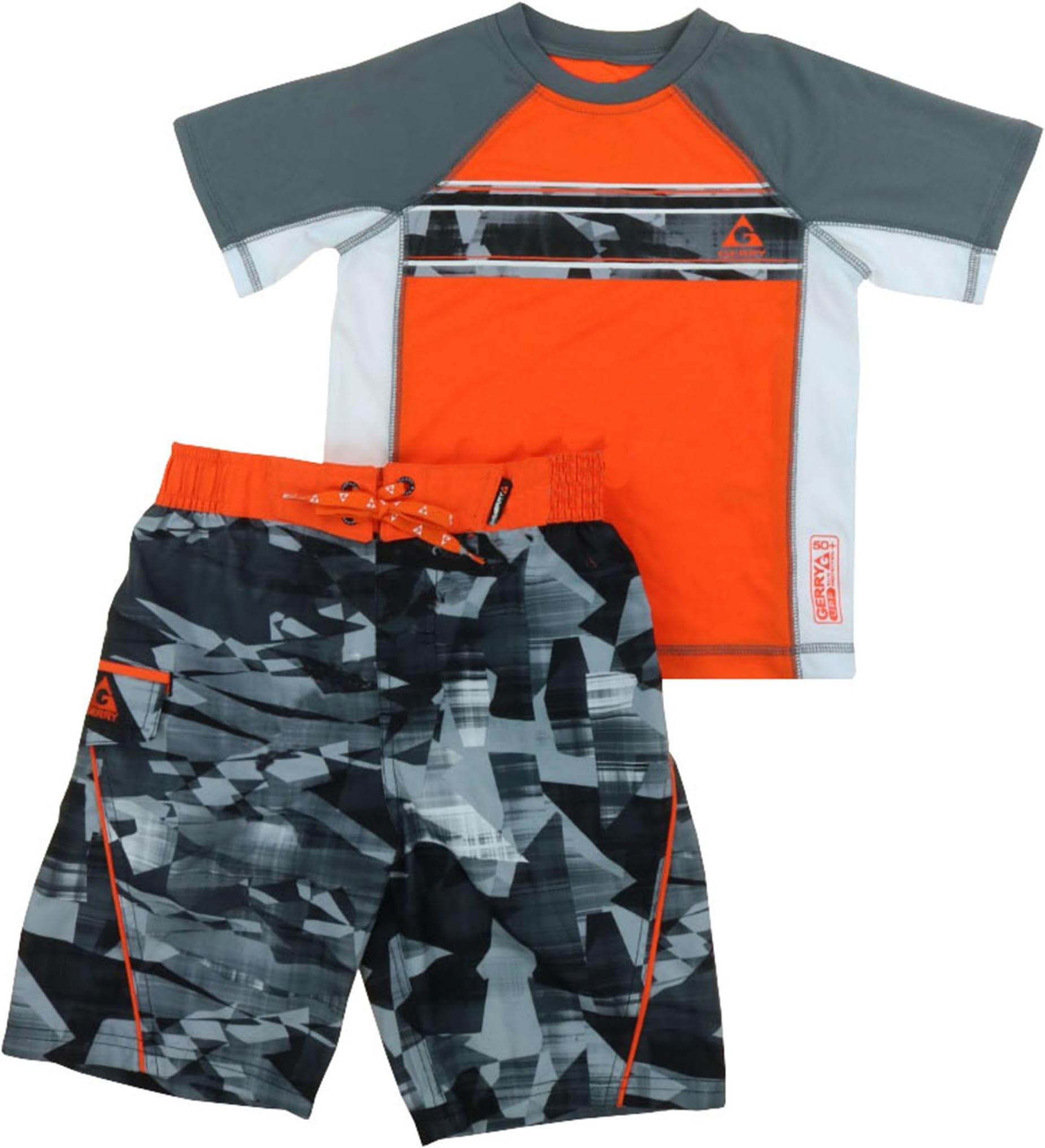 Gerry Big Boys' 2 Piece Rashguard Trunks Set