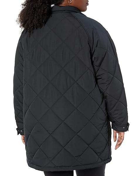 AMAZON ESSENTIALS WOMEN’S RELAXED-FIT RECYCLED POLYESTER MID LENGTH PUFFER COAT (AVAILABLE IN PLUS SIZE) (PREVIOUSLY AMAZON AWARE), BLACK, X-LARGE