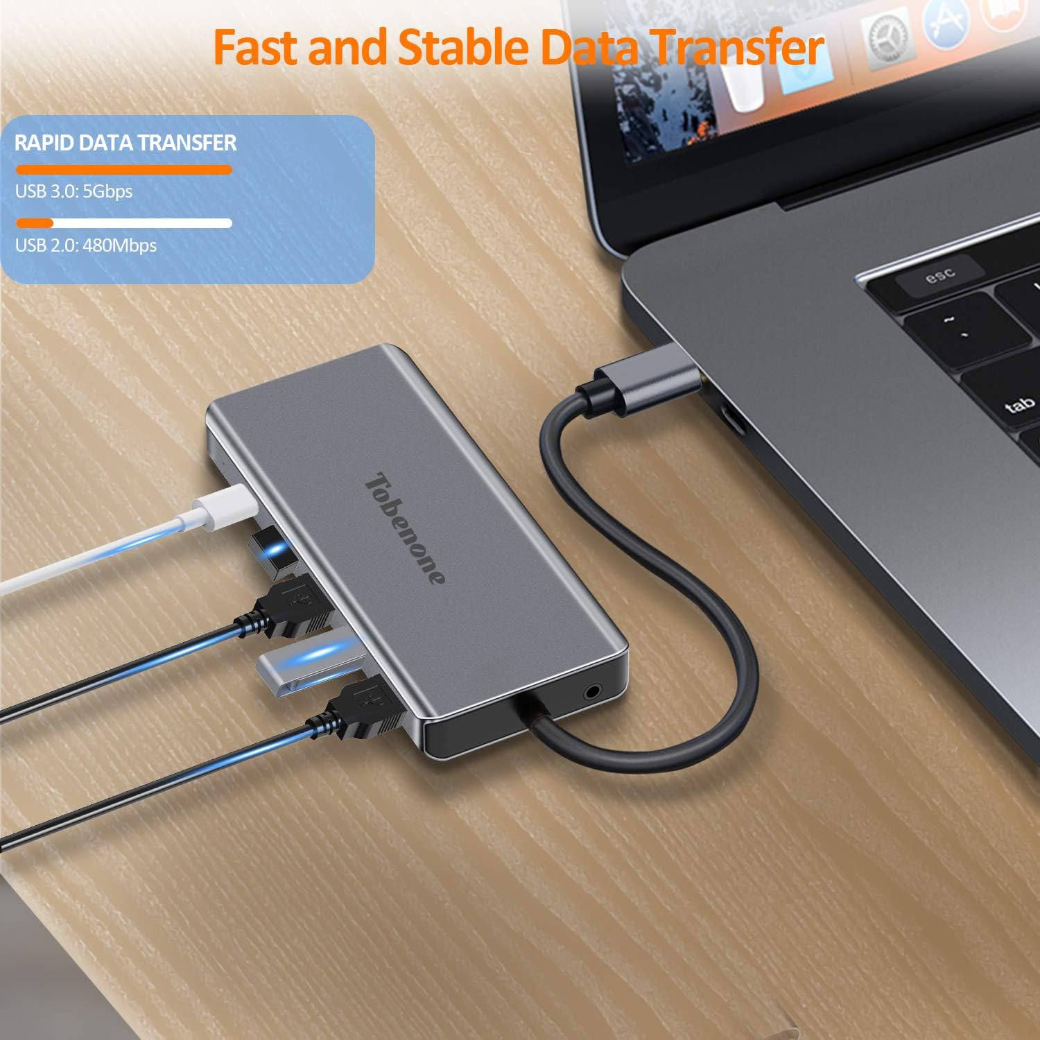 USB C Dual Monitor Docking Station for Laptop, 13-in-1 USB C Hub Adapter with HDMI DisplayPort VGA, 2 USB, USB C Charging and 3.5mm Audio, USB C Docking Station Compatible for USB C Windows Laptops: Computers & Accessories