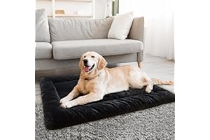 KUZMALY Dog Bed for Large Dogs Washable - Durable Big Dog Bed - Super Soft and Plush Dog Crate mat - Anti-Slip Pet Sleeping Mat