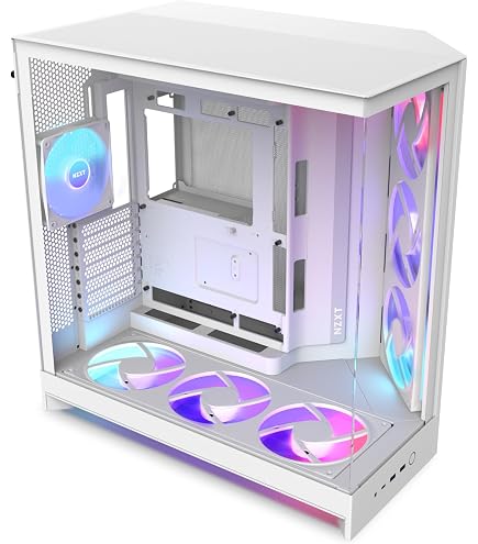 NZXT H9 FLOW RGB ホワイト NZXT H9 Flow RGB (2025) Dual-Chamber Mid-Tower Case w/RGB Fans