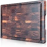 COCOBOSS Large Black Walnut Cutting Board Premium Walnut Chopping Board for Kitchen with Juice Slot, Non-Slip Feet, (Large - 16.5x11.8x1 inches)