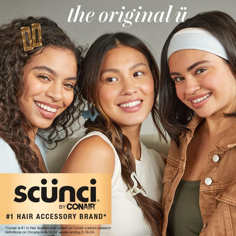 Scunci by Conair The Original Scrunchie hair accessories - hair accessories for women - hair ties - trendy hair accessories - Jumbo Size in Washable - Champagne