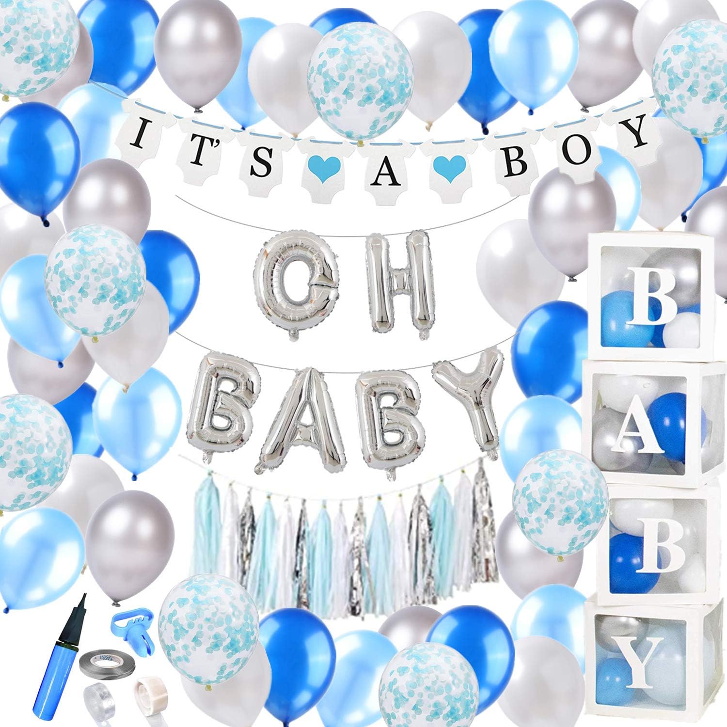 oh boy balloons silver