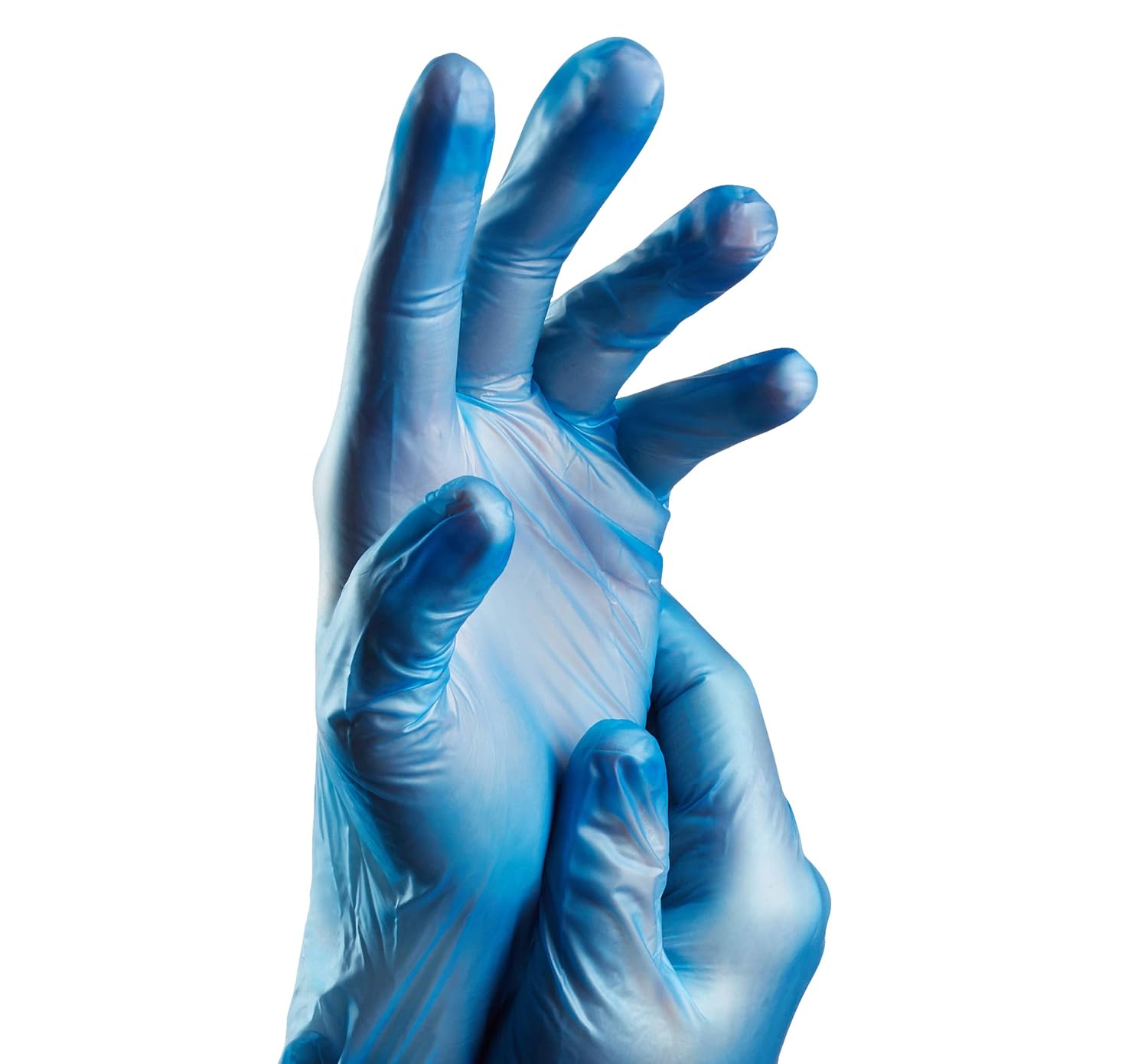 Touchguard Disposable Gloves Blue Vinyl, Latex and Powder Free, Multi-Purpose, Food Grade Gloves, Extra Strong Gloves - Image 3