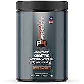 Proven4 Creatine Monohydrate – NSF Certified for Sport® – 5g Micronized Powder for Muscle Strength & Brain Energy, Performance & Recovery from Exercise – Unflavored 16 Oz– 90 Servings