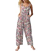 2025 Summer Overalls for Women Loose Fit Wide Leg Women's Jumpsuits, Rompers & Overalls Boho Floral Cute Outfits