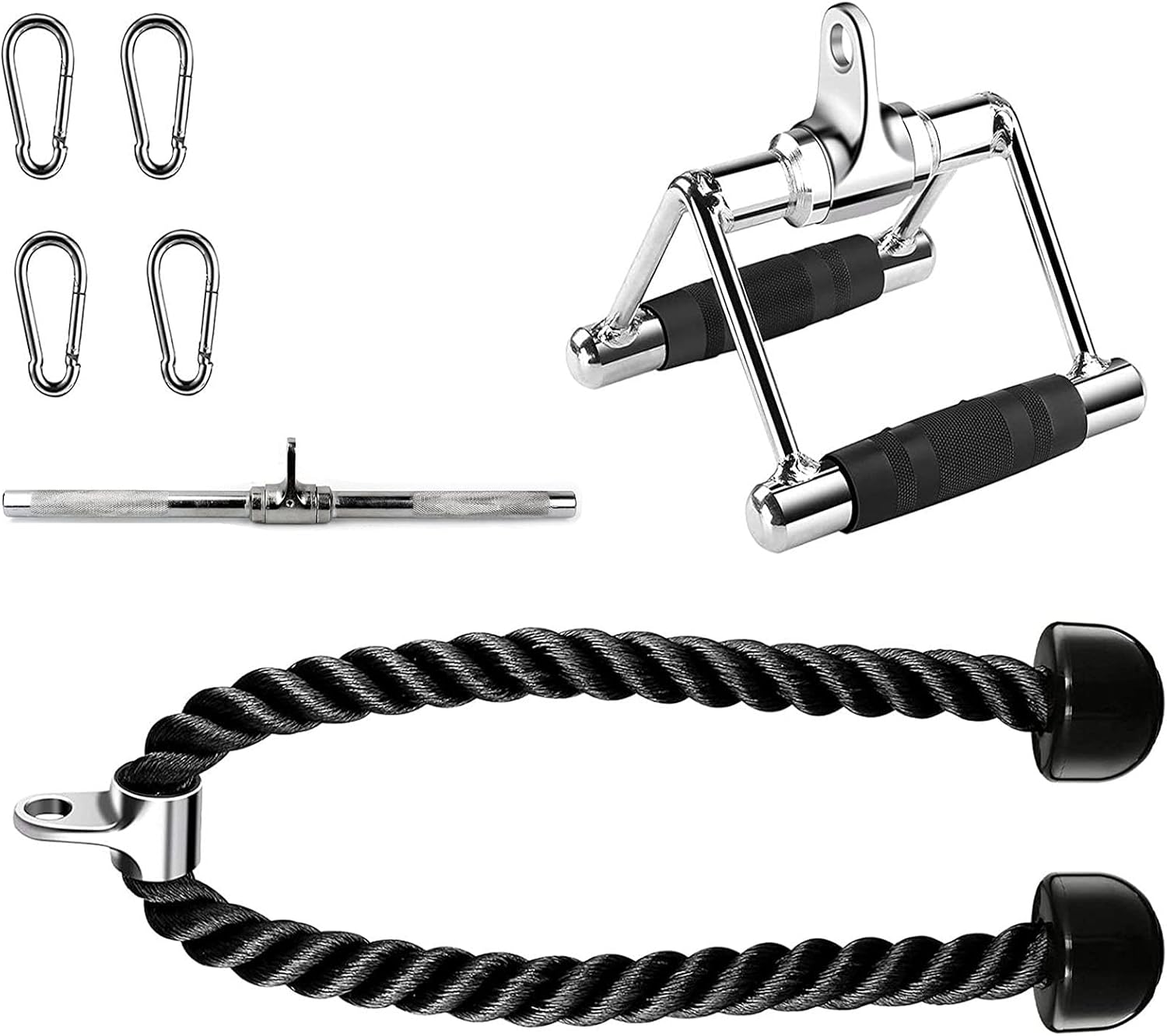 Gym Cable Attachments, LAT Pulldown Attachments, Double D Handles Row