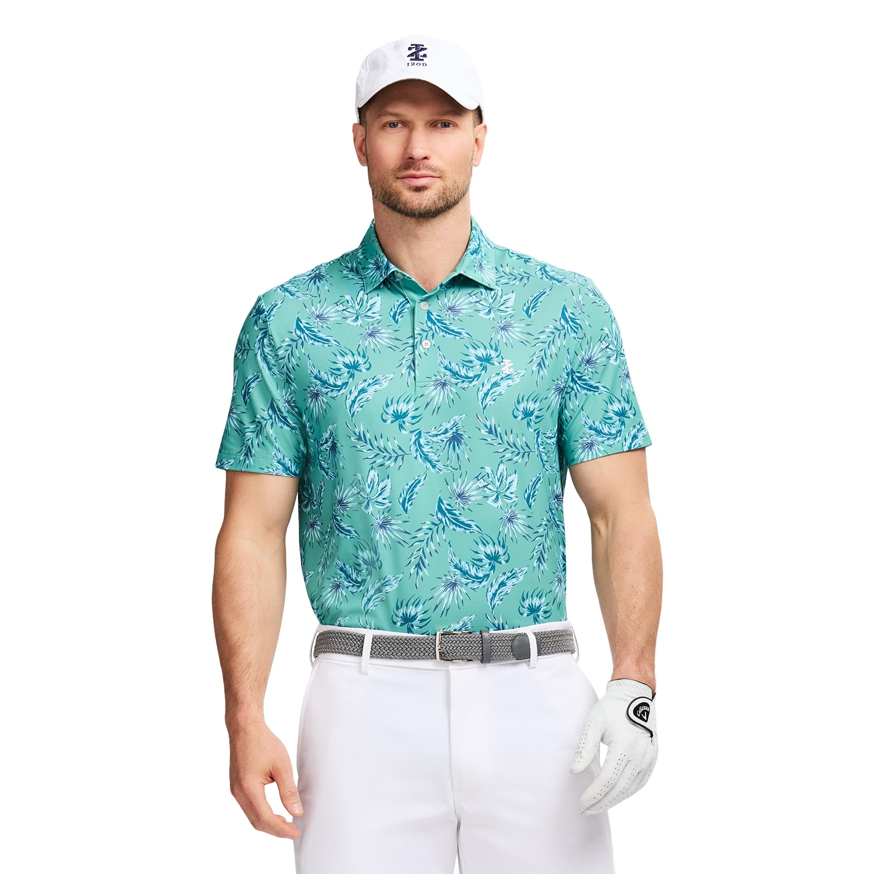 Izod Men's Swingflex Elite Short Sleeve Golf Polo, Green Beryl, XX-Large Image