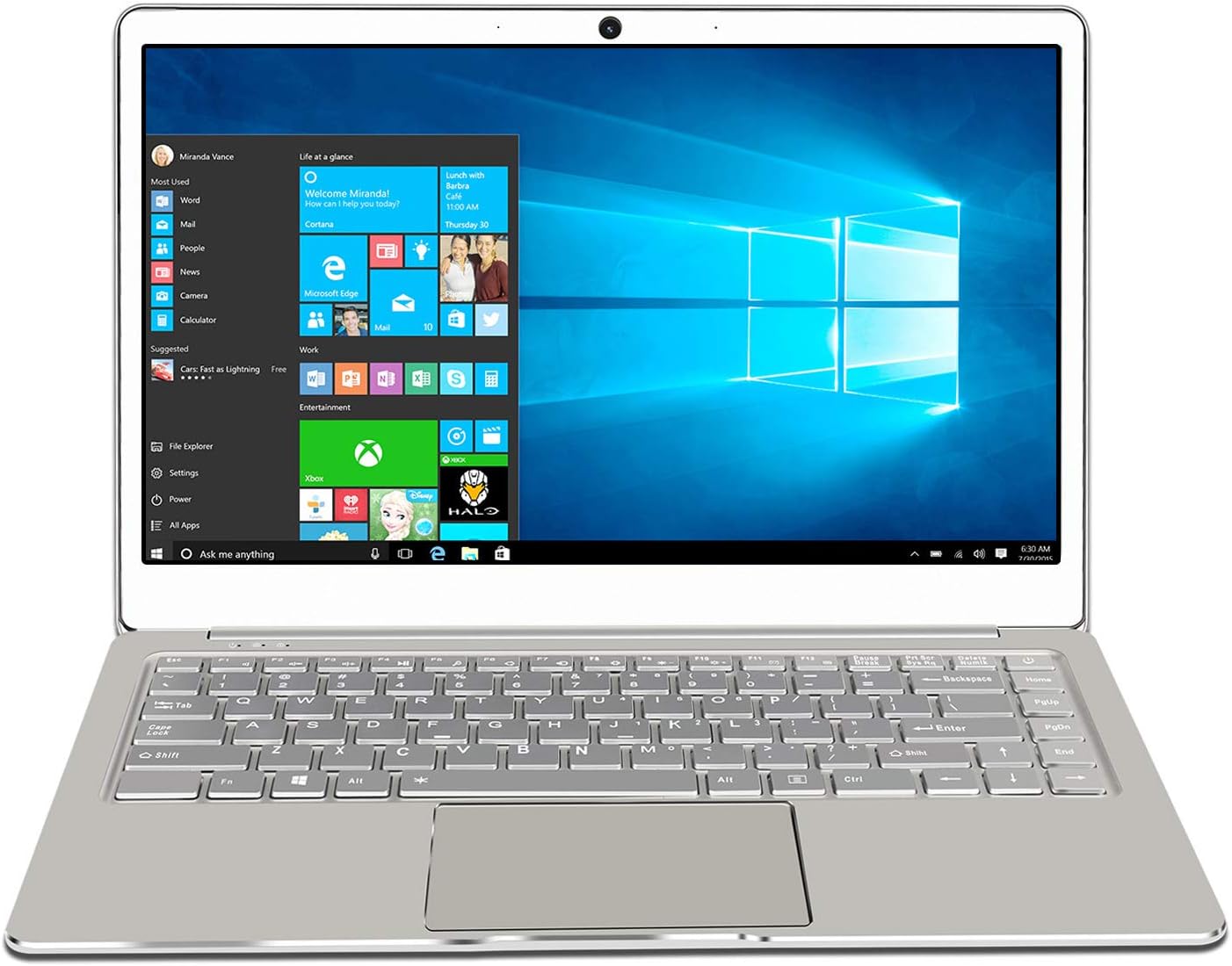 Jumper Ezbook X4 14.1 Inch Fhd IPS Fully Aluminum Laptop - Windows 10, 6GB DDR3 128GB Storage, Intel Quad Core, Backlit Keyboard, USB 3.0 dual-band Wifi (2.4G+5G) , Supports 256GB TF-card Expansion