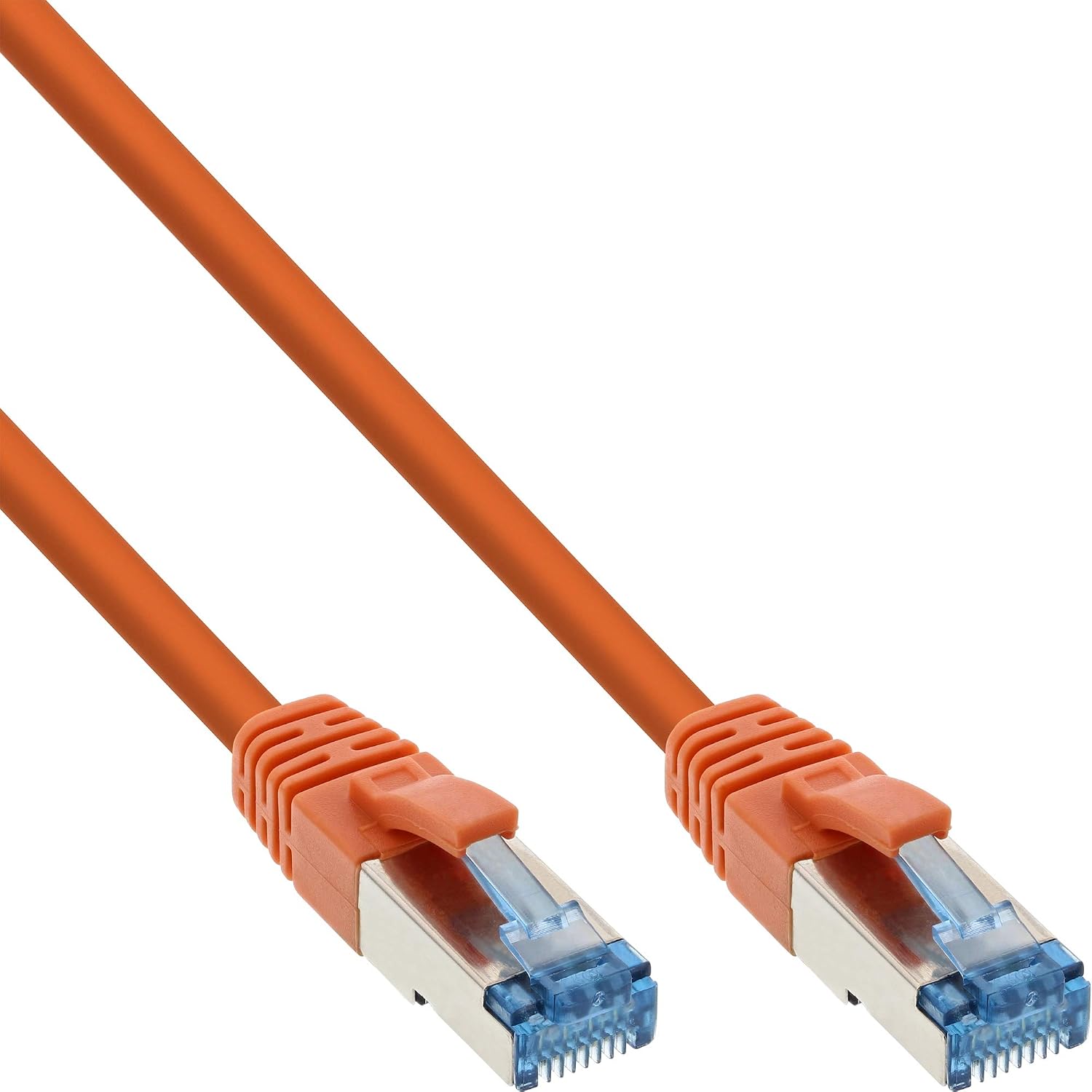 InLine® Patch Cable S/FTP (PiMf), Cat.6A, 500 MHz, Halogen-Free, Copper, Orange, 0.3 m, Copper,Orange, 0.3 meters