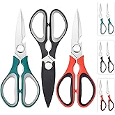 3-Pack Kitchen Scissor All Purpose Kitchen Shears Heavy Duty Scissors Stainless Steel Dishwasher Safe Cooking Scissors, Kitchens Utensils removable for Cutting Meat, Chicken,Fish, Vegetable