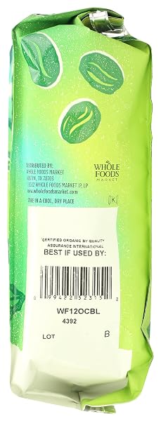 WHOLE FOODS MARKET, ORGANIC CONTINENTAL BLEND WHOLE BEAN COFFEE, MEDIUM-LIGHT ROAST, COMPLEX & HEAVY, FRUIT-TINGED, 12 OUNCE
