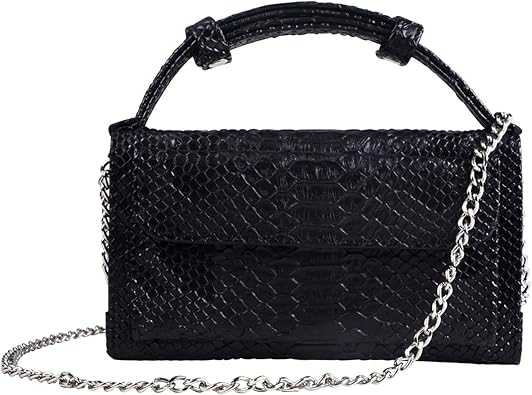 black snakeskin crossbody bag