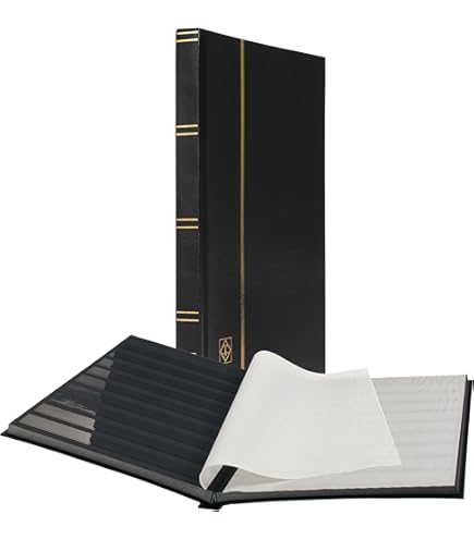 Lighthouse Stockbook DIN A5 32 Black Pages Non-padded Cover Black