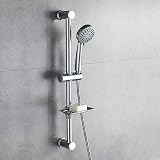 Ibergrif M20903 Shower Riser Kit with Head, 170cm Hose, Soap Dish, Silver view 4