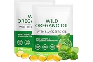WHLH & WELL-BEING Oil of Oregano with Black Seed Oil Softgels, Oregano Oil Capsules, Non-GMO, Gluten Free, 240