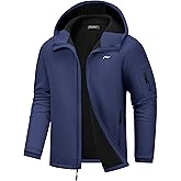 WULFUL Men's Lightweight Softshell Jacket Warm Fleece Lined Windbreaker Waterproof Soft Shell for Outdoor Hiking