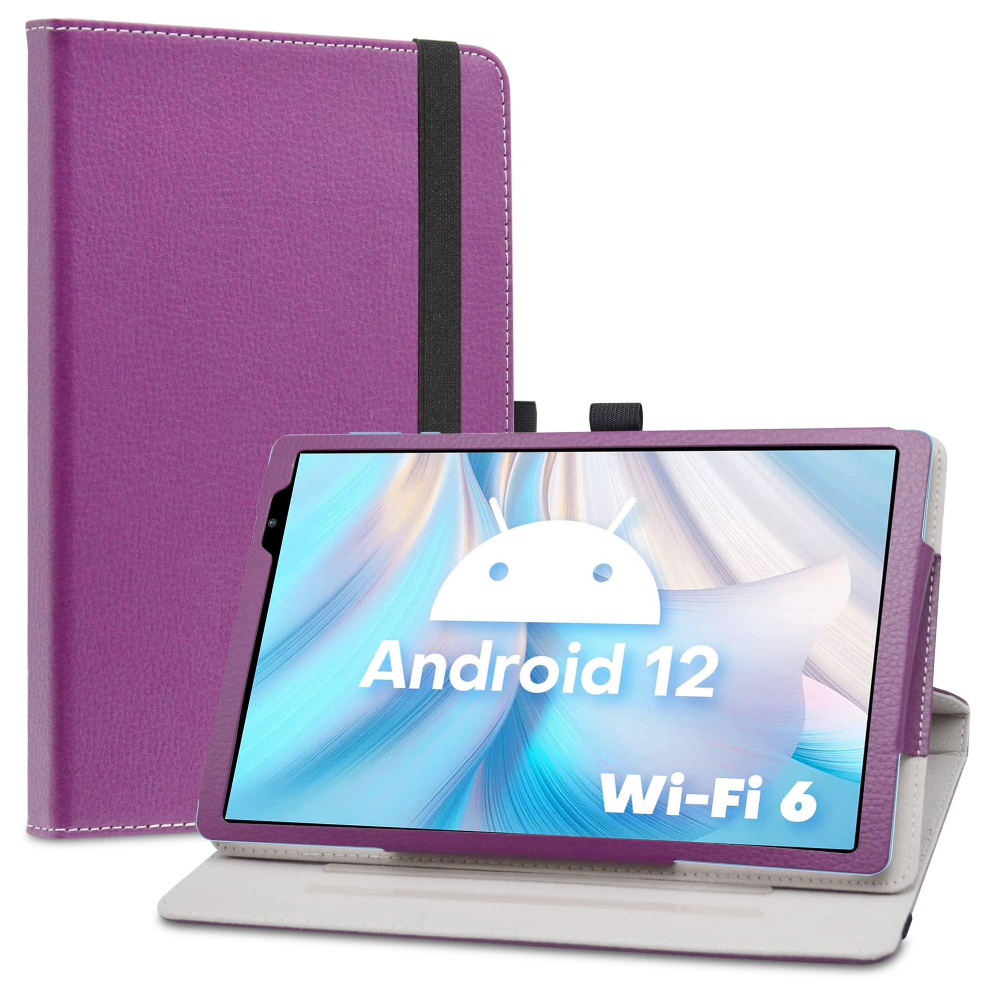 LiuShan Rotating Case for TECLAST P26T Tablet,360 Degree Rotation Stand PU With Cute Pattern Cover for TECLAST P26T Android 13 10.1 Inch Tablets,Purple