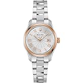 Bulova Ladies Classic Mini Wilton 3-Hand Quartz Silver Stainless Steel Watch, Day Date, 29mm