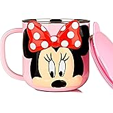 Disney 3D Minnie Pink Durable Stainless Steel Insulated Cup with Lid, 250ml