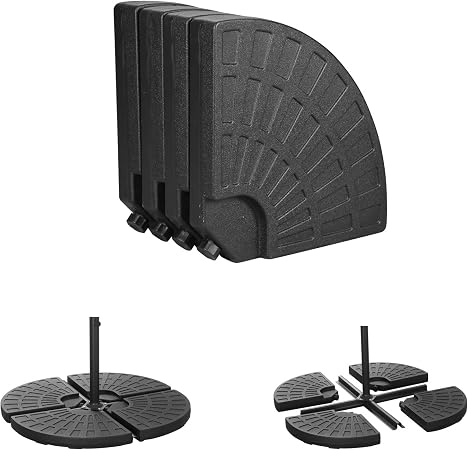 Amazon Com Ovastlkuy 4 Piece Cantilever Offset Patio Umbrella Stand Round Umbrella Base Suitable For All Kinds Of Cross Tiles Black Black004 Garden Outdoor