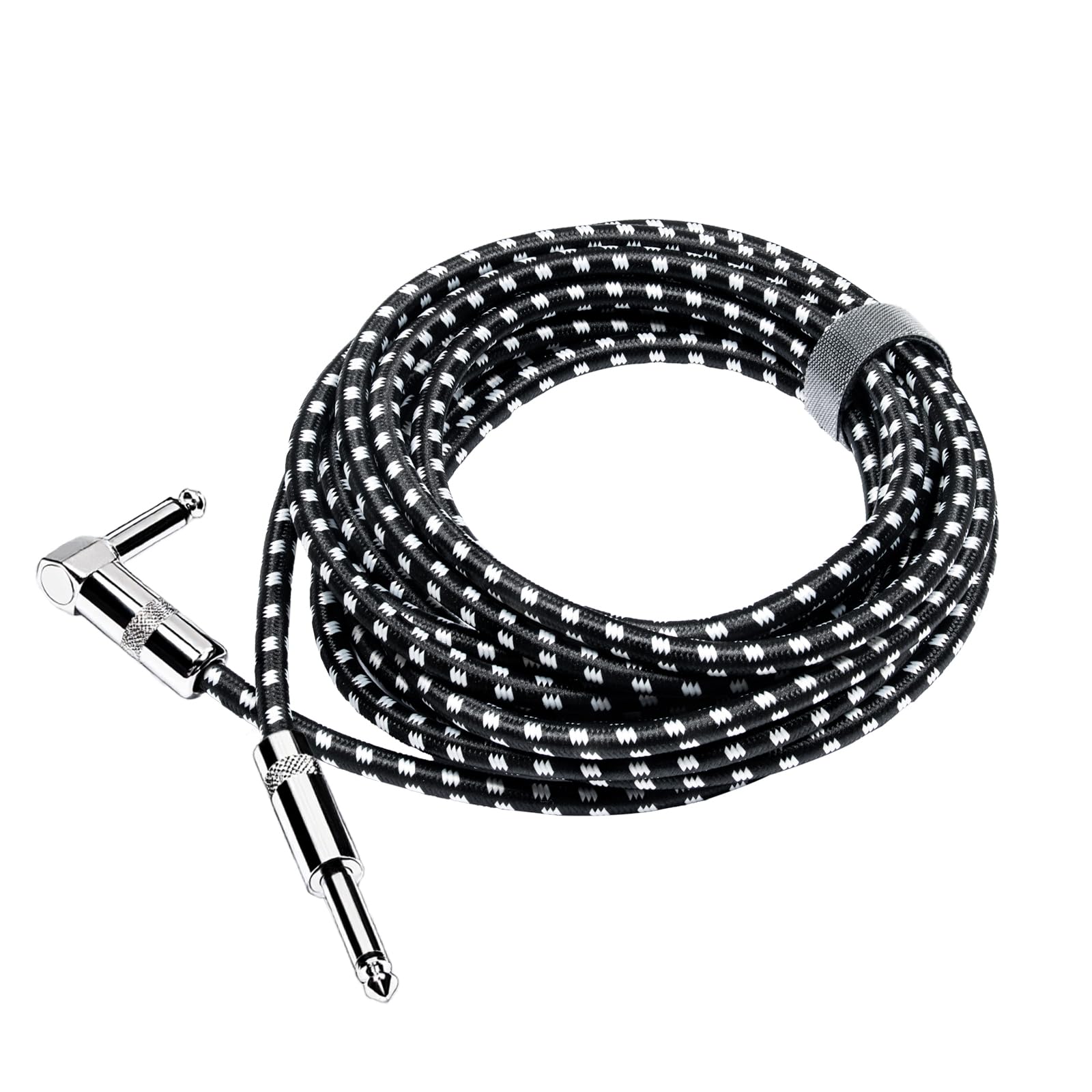 Rayzm Guitar Cable-3 Meters Noiseless Guitar/Bass Cord,1/4" Braided Angled Male Instrument Cable with Tweed Woven Jacket