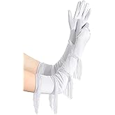 BABEYOND Long Opera Party Gloves - Vintage Satin Fringe Elbow Length Gloves 1920s Accessories for Women