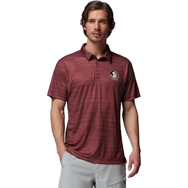 Columbia Men's Collegiate Super Terminal Tackle Polo, Ark - Red