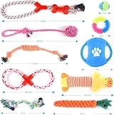 Fur & Bone 10-Pack Puppy Chew Toys - Indestructible Rope & Squeaky Teething view 7