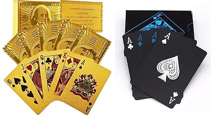 ROYALS Poker Playing Cards (Black & Golden Combo)
