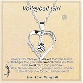 COLORFUL BLING Softball Volleyball Basketball Baseball Pendant Necklace for Mom Women Friend Adjustable Love Heart Sport Fan Necklace Game Day Team Jewelry Christmas Gift