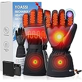 Rechargeable Heated Gloves for Men Women - 7.4V Battery Heated Ski Gloves with Touchscreen & Waterproof Design, 3 Heat Levels, Long-Lasting Winter Warm Mittens for Skiing, Hunting, Motorcycle
