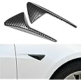 Beneges 2 Pcs Camera Turn Signal Covers, Compatible with Tesla Model 3 S X Y Autopilot 2.0 Side Marker Decoration Cover Trims, Carbon Fiber Pattern